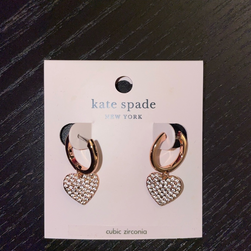 Kate Spade Your Truly Dangle Heart Hoop Earrings